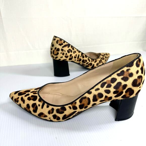MARC FISHER Cheetah Print Heel Size 7 Leather Cowhide Block heel Business Casual - Picture 1 of 11